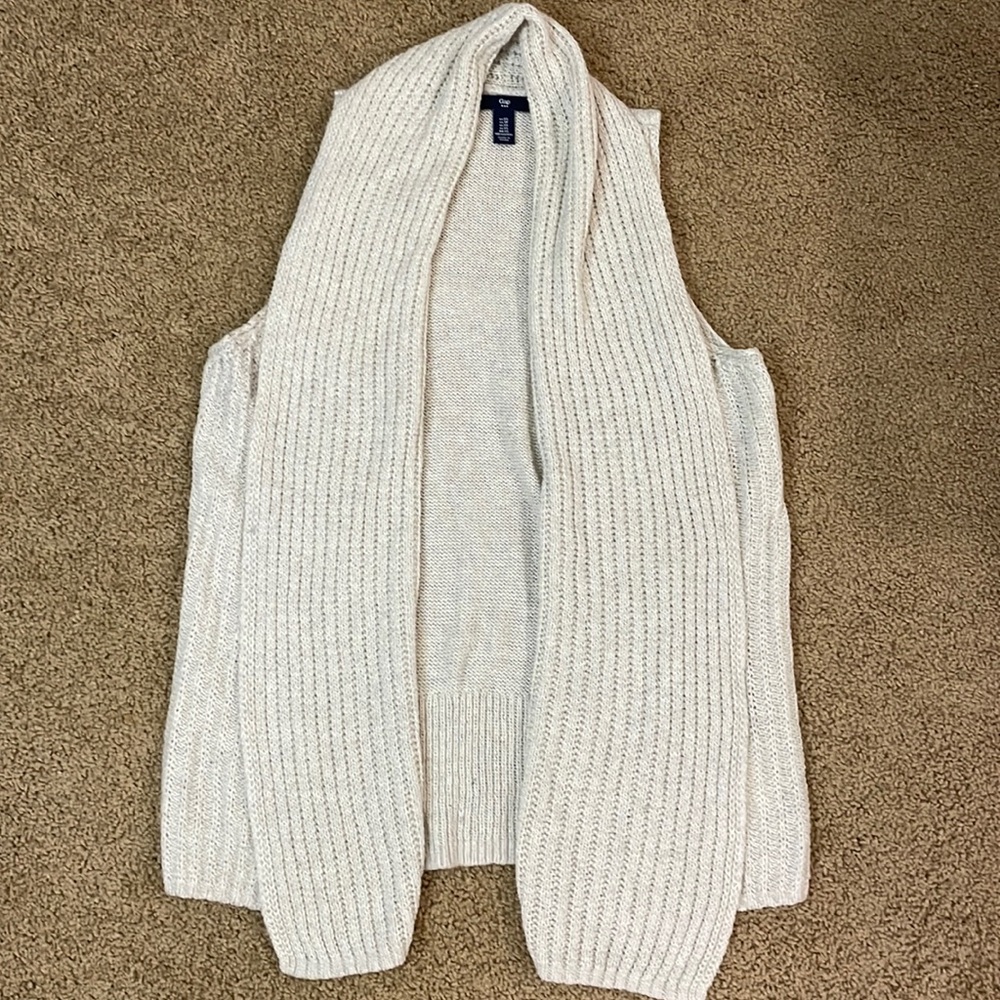 GAP Cream Shawl Sweater Vest - XS